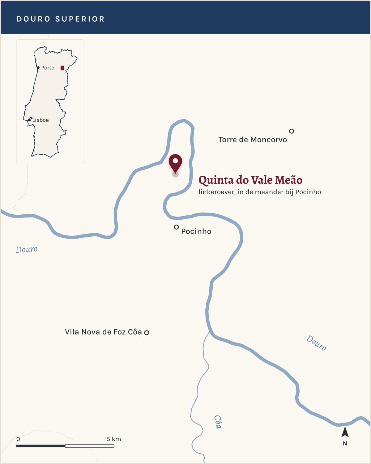 Situation de Quinta do Vale Meão dans le Douro Superior