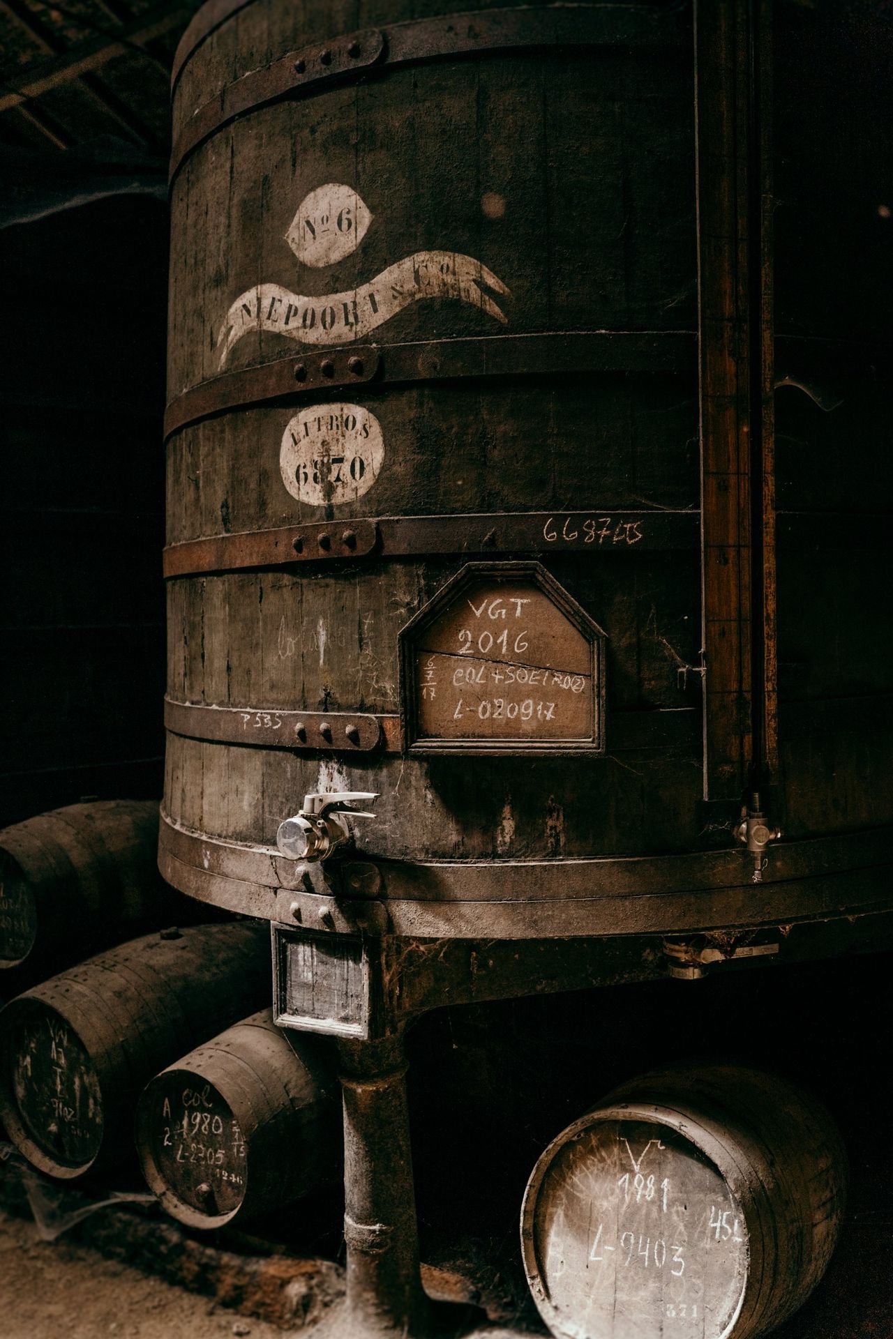 Old vats in the cellar