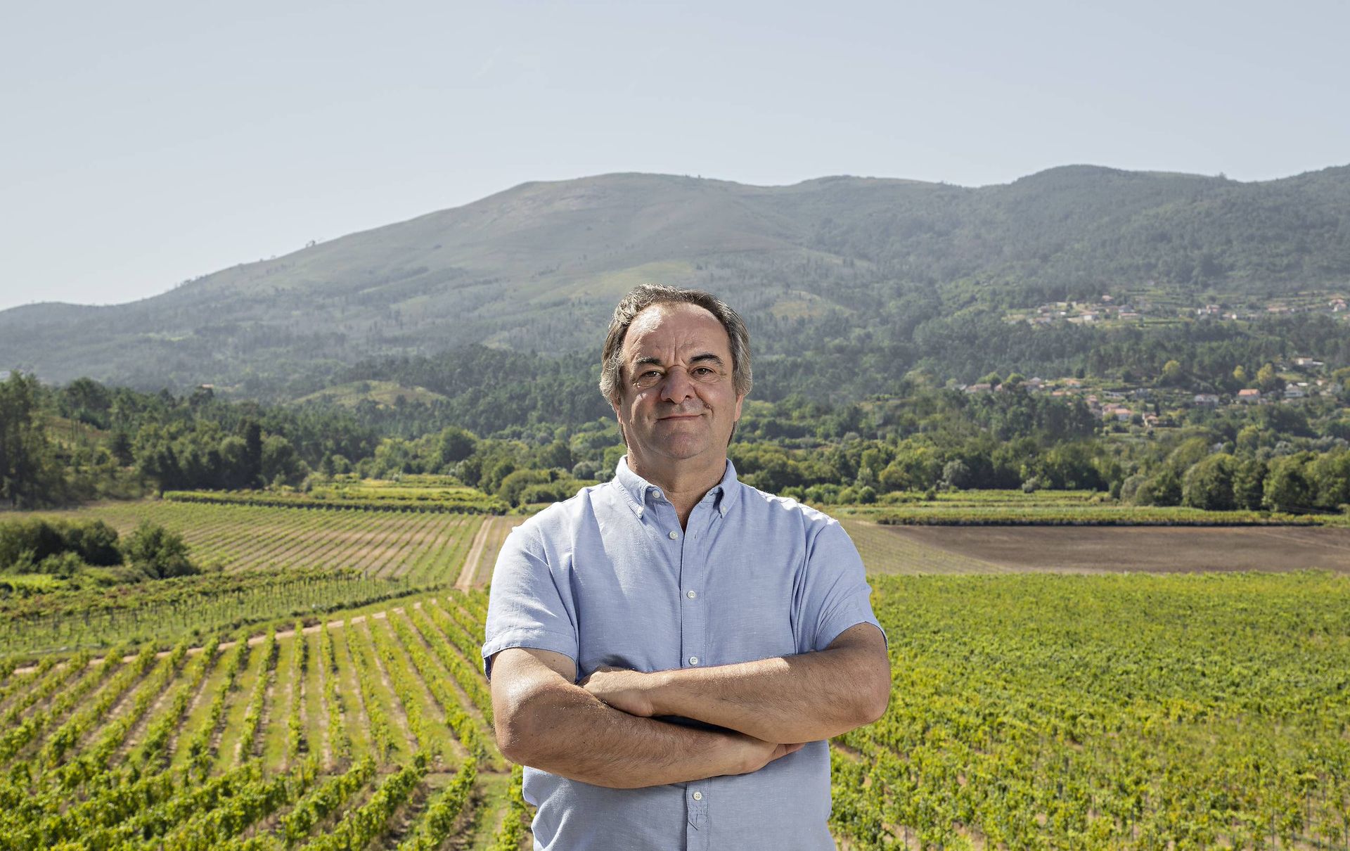 Anselmo Mendes dans sa vigne