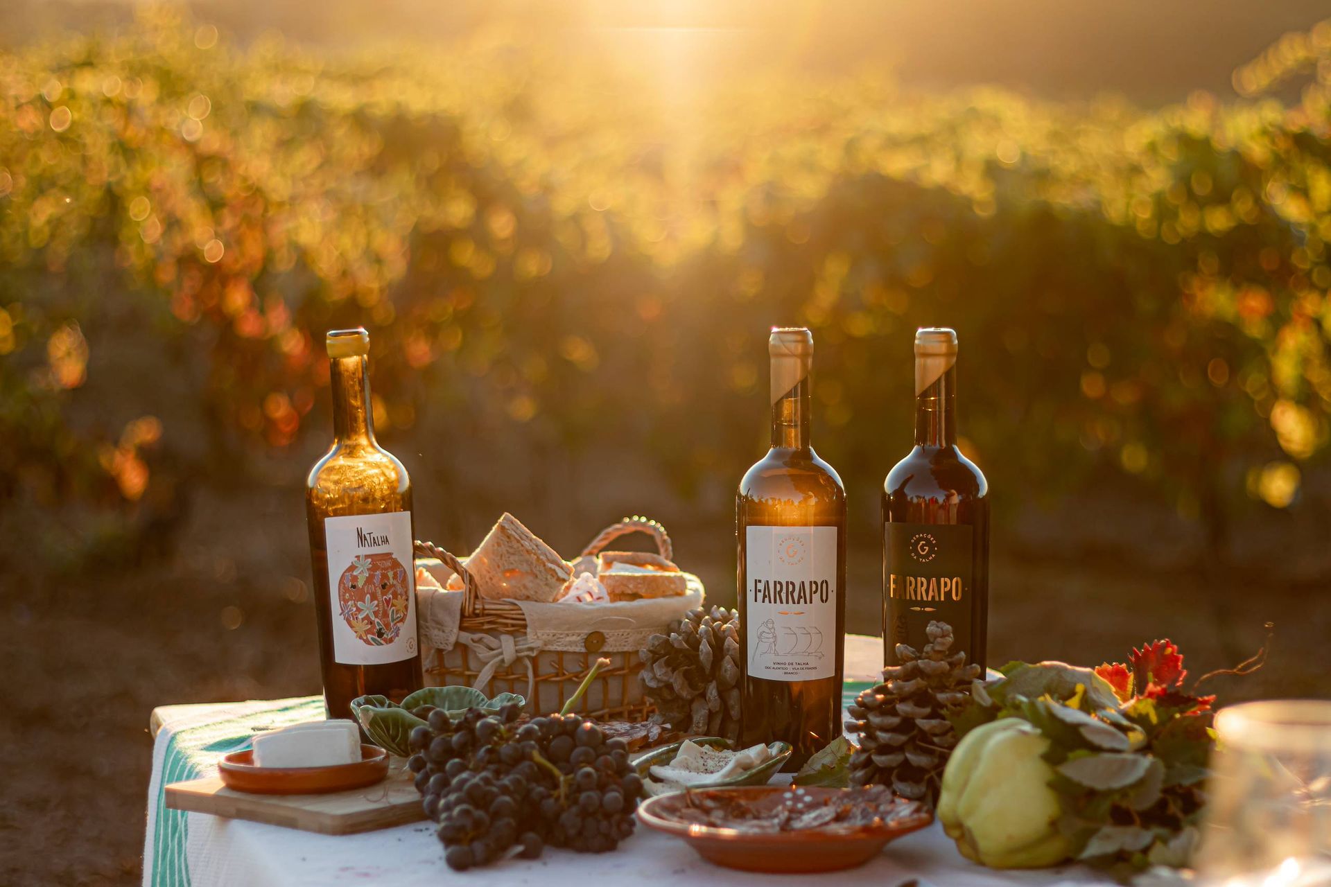 Bottles at sunset